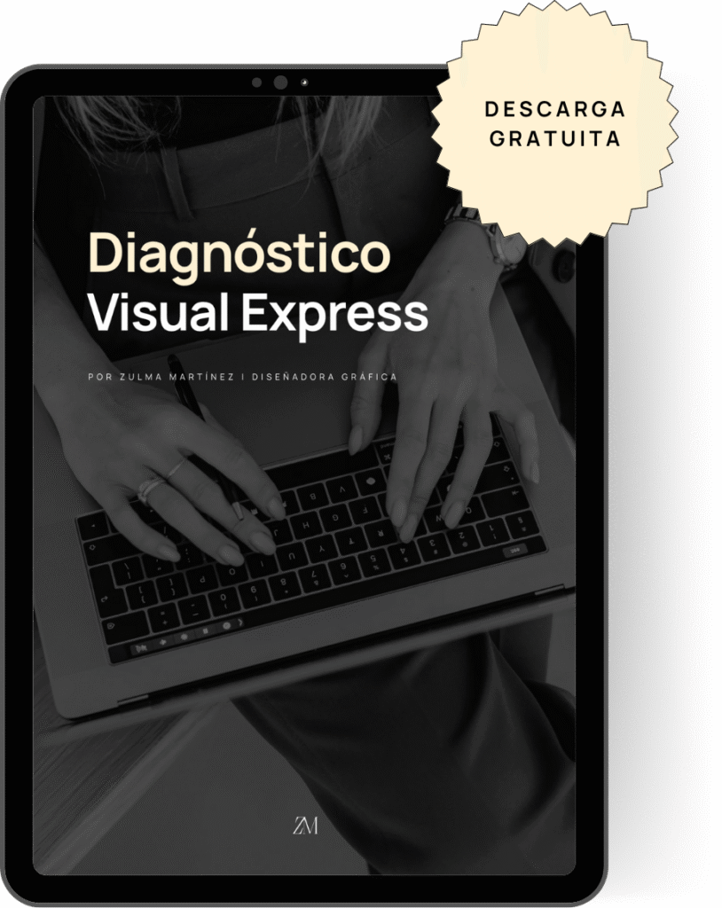 Mockup en tablet del recurso gratuito Diagnóstico Visual Express de Zulma Martínez